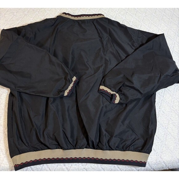 Vintage 90s Firestone Embroidered Black Windbreaker Aztec Trim Size XL - Picture 12 of 16